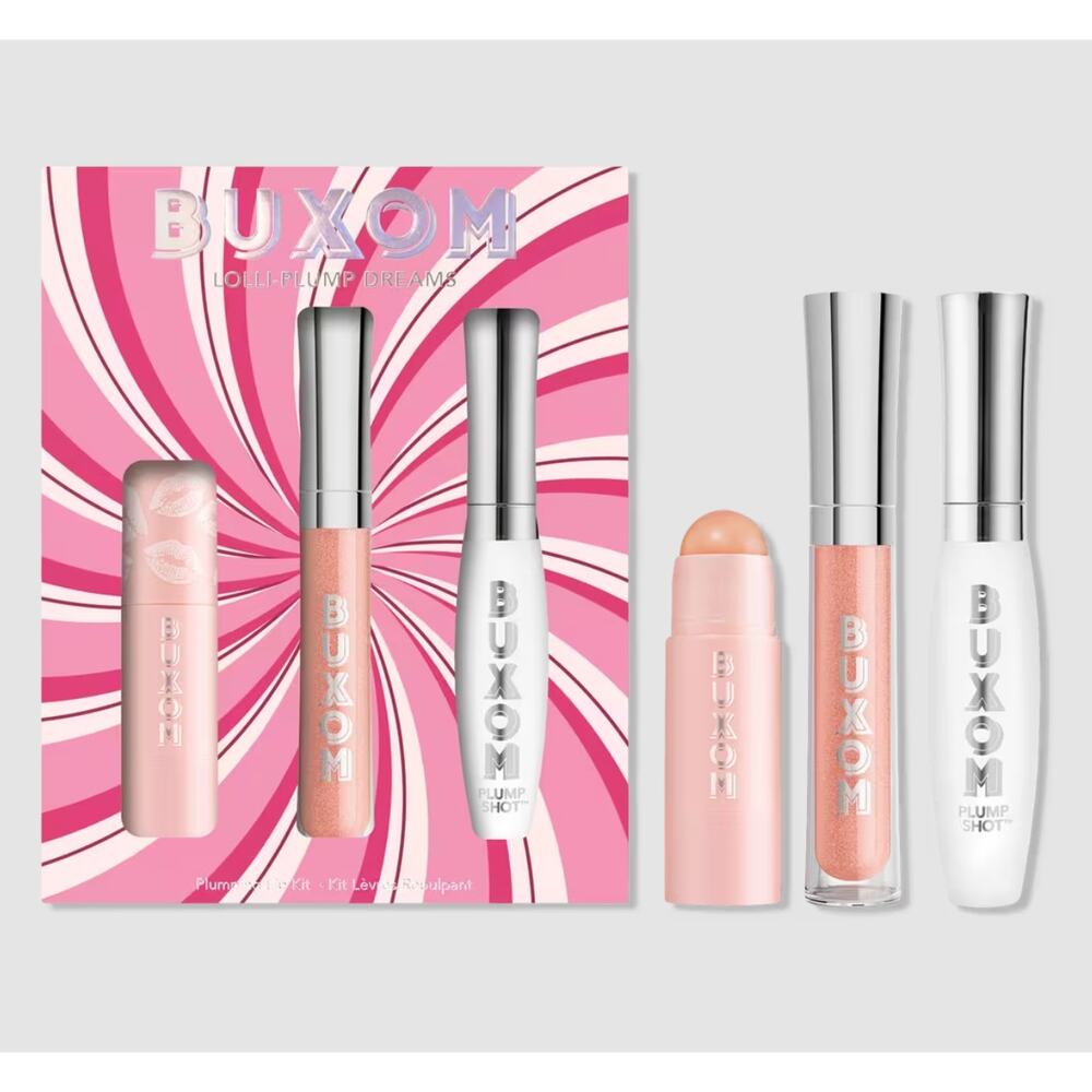 New Buxom Lolli Plump Dreams Plumping Lip Kit Balm Polish Serum Gift Set
